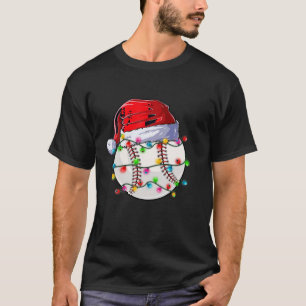 Camiseta Beisebol Natal Santa Hat Reindeer Engraçado Baseba
