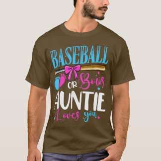 Camiseta Beisebol Ou Arco Tia ama Você Rosa ou Blue Gen