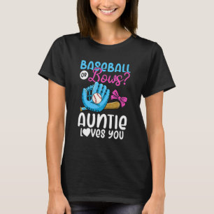 Camiseta Beisebol Ou Arco Tia ama Você Rosa ou Blue Gen