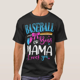 Camiseta Beisebol ou Arcos Mama ama Você Rosa ou Gende Azul