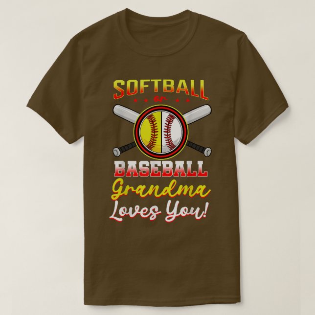 Camiseta Beisebol Ou Vovó Softball Te Ama Reve Gênero (Frente do Design)