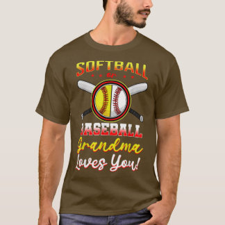 Camiseta Beisebol Ou Vovó Softball Te Ama Reve Gênero