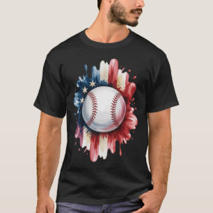 Camiseta Beisebol Patriótico EUA Bandeira Americana Esporte
