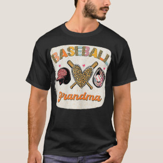 Camiseta Beisebol Sangrado Avó Leopard Amor Vovó Mot