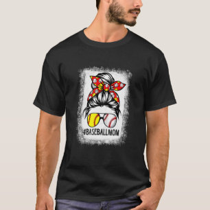 Camiseta Beisebol Sangrado Mãe, Sério Bun Softball Mãe Moth