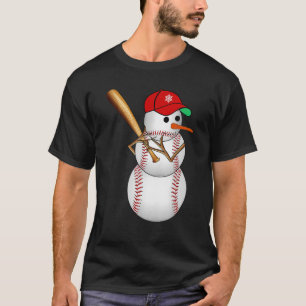 Camiseta Beisebol Snowman Bolas Neve Natal Natal Presente M
