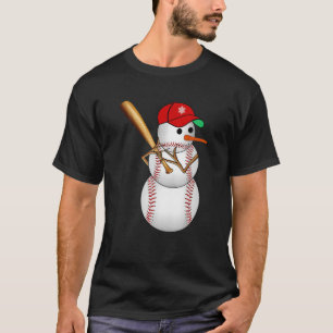Camiseta Beisebol Snowman Bolas Neve Natal Natal Presente M
