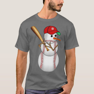Camiseta Beisebol Snowman Bolas Neve Natal Natal Presente M