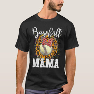 Camiseta Beisebol Softball Mama Leopard Teeball Mãe Dão Mo