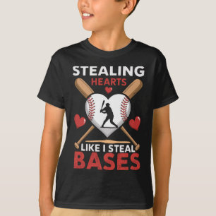 Camiseta Beisebol Softball Roubando Corações Como Eu Roubo