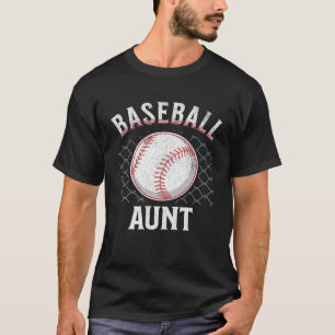 Camiseta Beisebol Tia Ball Heart Tia do Dia das Mães
