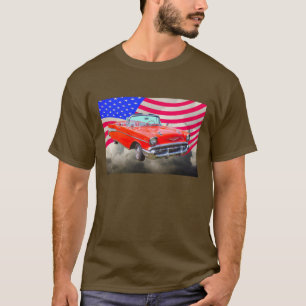 Camiseta Bel Air 1957 de Chevrolet e bandeira dos E.U.