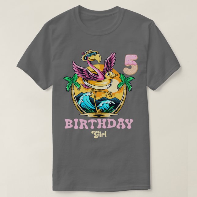 Camiseta Bela 5 de Aniversário Flamingo (Frente do Design)