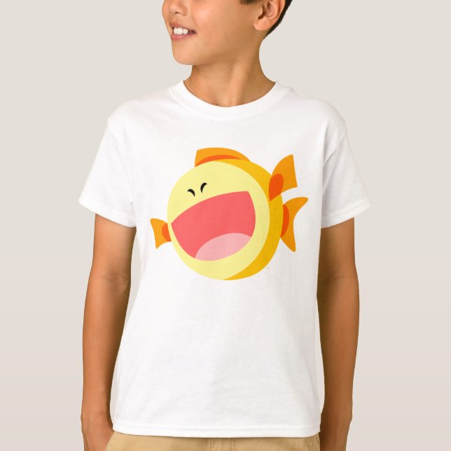 Camiseta Bela animação Feliz Peixes Camiseiros T-Shirt (Frente)