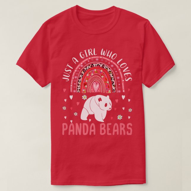 Camiseta Bela Arco-Íris Só Uma Menina Que Ama Léon Panda Be (Frente do Design)