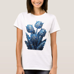 Camiseta Bela Arte Abstrata Azul Declaração Design