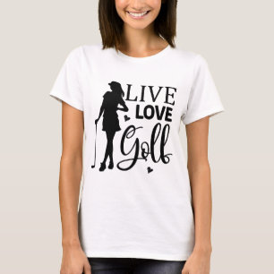 Camiseta Bela arte de golfe ao vivo