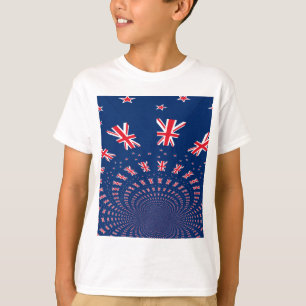 Camiseta Bela Arte de Impressão da Bandeira da Nova Zelândi
