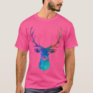 Camiseta Bela Arte De Veado Aquarela Engraçado Caçador Caça