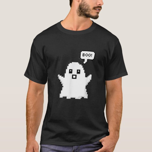 Camiseta Bela Arte Estética De Pixel Do Halloween De 2018 (Frente)