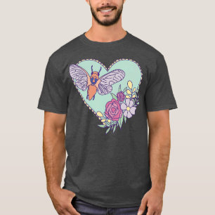 Camiseta Bela Arte Materna - Insetos com Coração e Flores