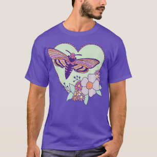Camiseta Bela Arte Materna - Insetos com Coração e Flores