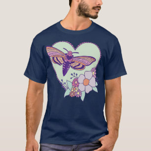 Camiseta Bela Arte Materna - Insetos com Coração e Flores