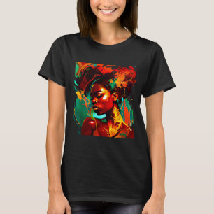 Camiseta Bela arte negra mulher afro-americana