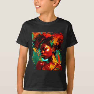 Camiseta Bela arte negra mulher afro-americana