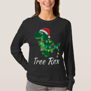 Camiseta Bela árvore Rex Funny Dino Santa Hat PJ Natal Di