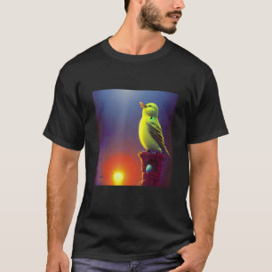 Camiseta Bela Ave Canária Para Crianças Mulheres