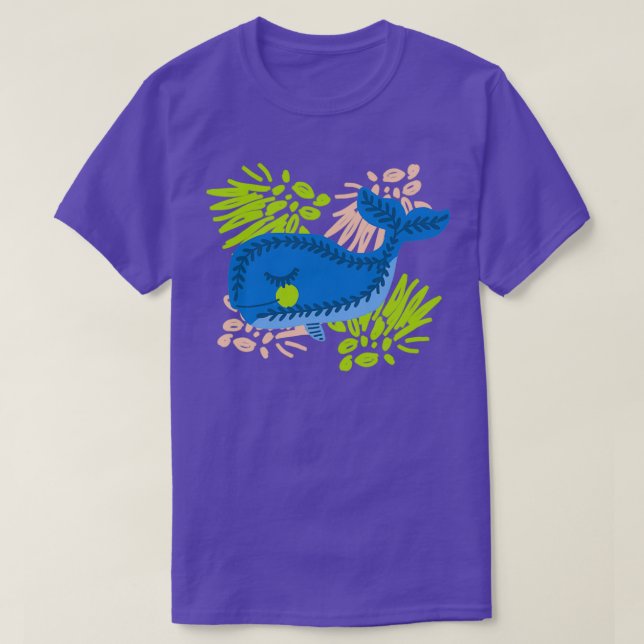 CAMISETA BELA BALEIA MARÍTIMA AZUL (Frente do Design)