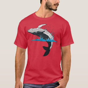 Camiseta Bela baleia salta da ideia de presente d'água