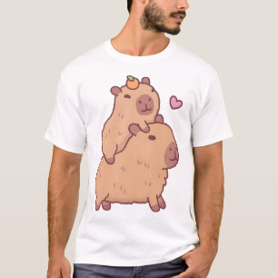 Camiseta Bela Bebê Capybara Pegando Uma Corrida