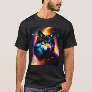 Camiseta Bela beleza da natureza do lobo vibrante