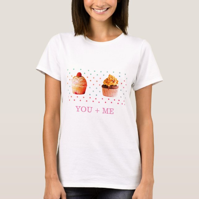 Camiseta Bela Bonita, Você + Eu, Cupcakes Bonitos (Frente)