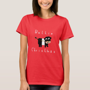Camiseta Bela Caricatura Beltie Natal Belice Vaca Galloway