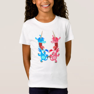 Camiseta Bela Caricatura Dançando Unicórnios Crianças Camis