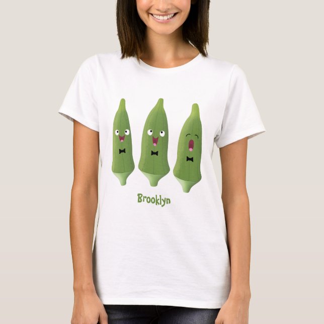 Camiseta Bela caricatura de okra (Frente)