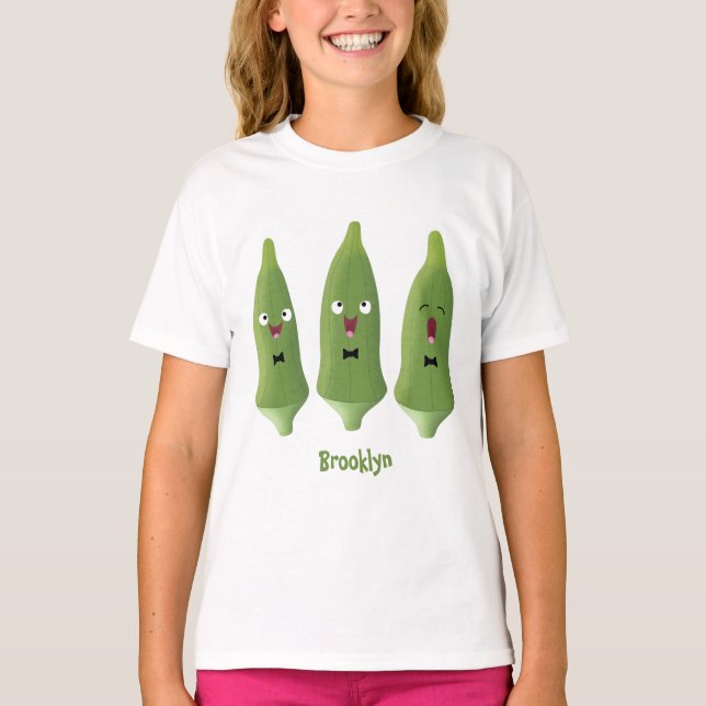 Camiseta Bela caricatura de okra (Frente)