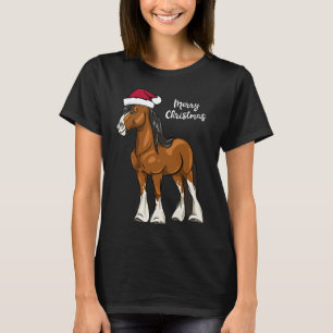 Camiseta Bela Cartoon Clydesdale Draft Horse Natal