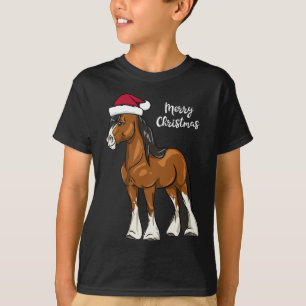 Camiseta Bela Cartoon Clydesdale Draft Horse Natal