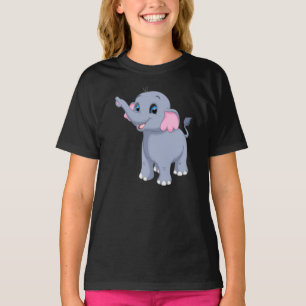 Camiseta Bela Cartoon Elefante Bebê Sorrindo