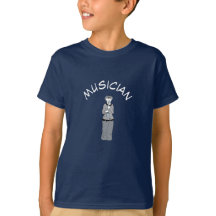 Bela Cartoon Moderna Engraçada Musicista T-Shirt