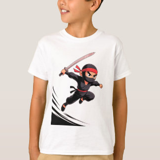 Camiseta Bela Cartoon Ninja Boy with Sword - Action Pose