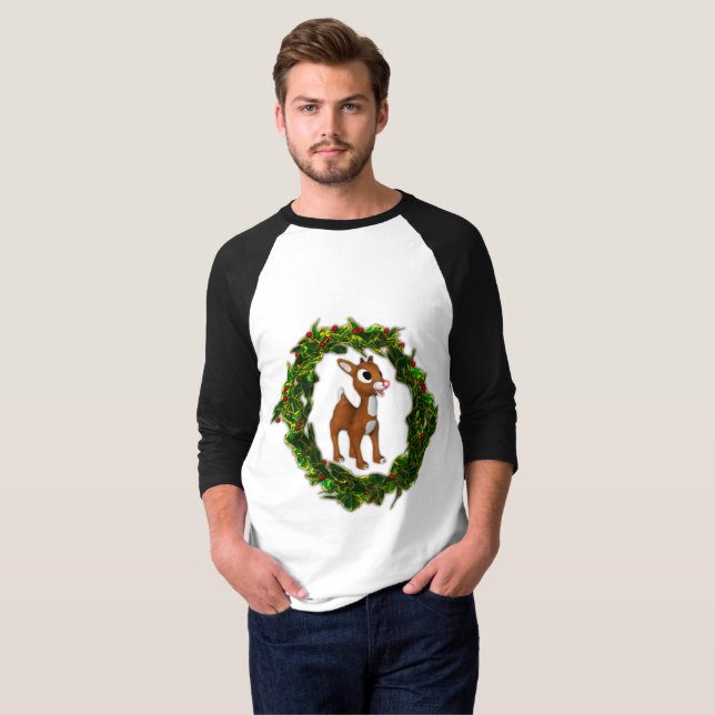 Camiseta Bela cervejeira e coroa de Natal (Frente Completa)