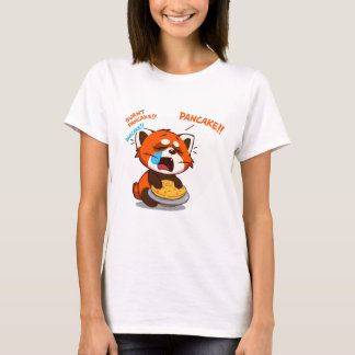 Camiseta Bela Chorando Panda Vermelha Adora Pancakes Cartoo