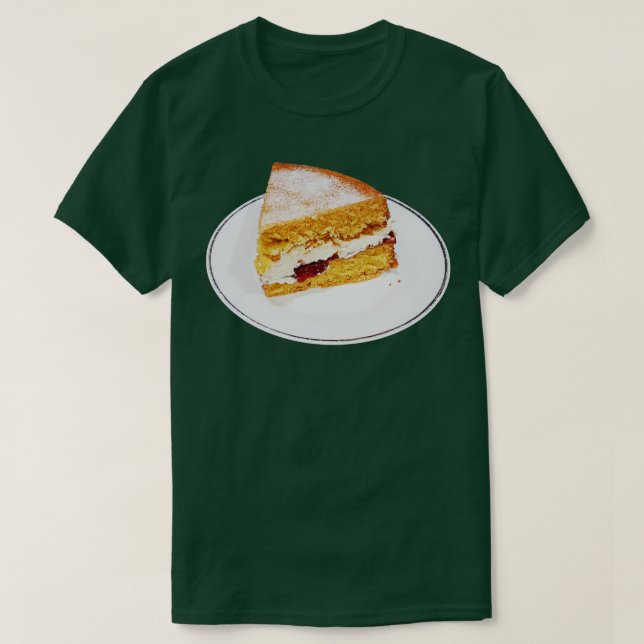 Camiseta Bela Comida Victoria Sponge Slice de Bolo (Frente do Design)