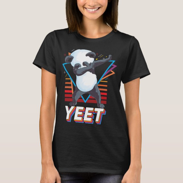 Camiseta Bela dança de panda engraçada Dabbing panda Retr (Frente)