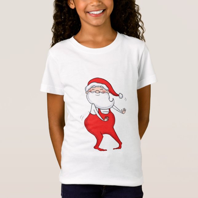 Camiseta Bela dança Santa Cláusula de Natal (Frente)